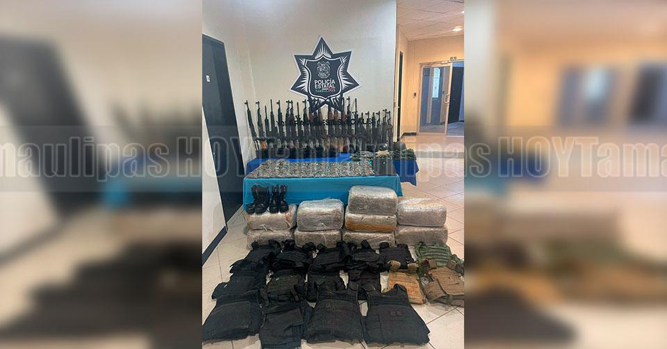 Hoy Tamaulipas - Tamaulipas Aseguran armas de alto poder marihuana y camionetas blindadas en Miguel Alemn - Vimarsana News