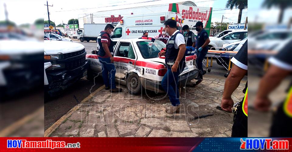 Hoy Tamaulipas Tamaulipas Choque de carro de ruta deja 3 lesionadas