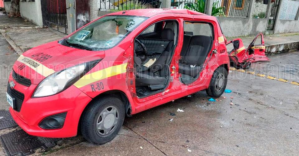 Hoy Tamaulipas Choque en Tamaulipas Choque a taxi dejo dos lesionados en Tampico responsable huyo