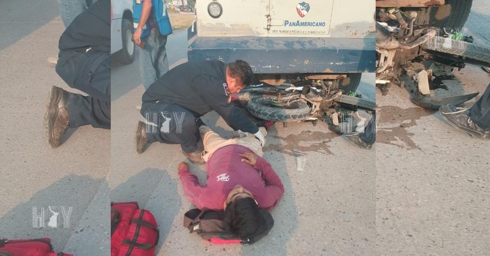 Hoy Tamaulipas - Motociclista se estrella contra unidad de valores en ...