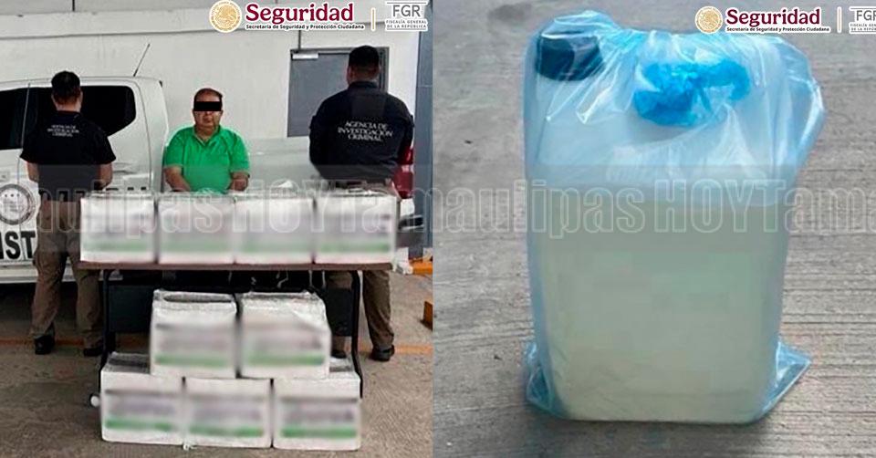 Cae con 208 litros de metanfetamina liquida en La Paz