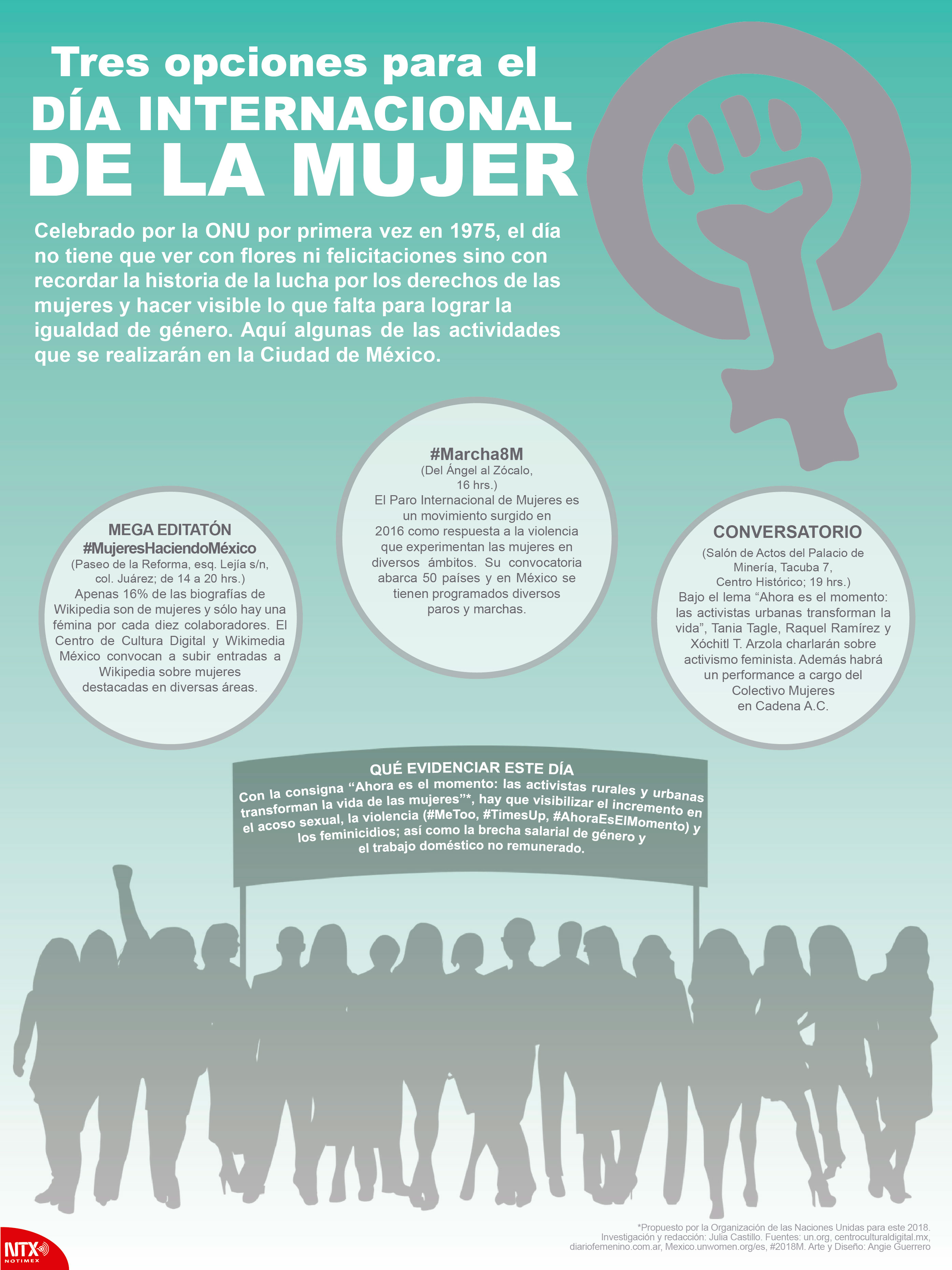Tres opciones para el D�a Internacional de la Mujer