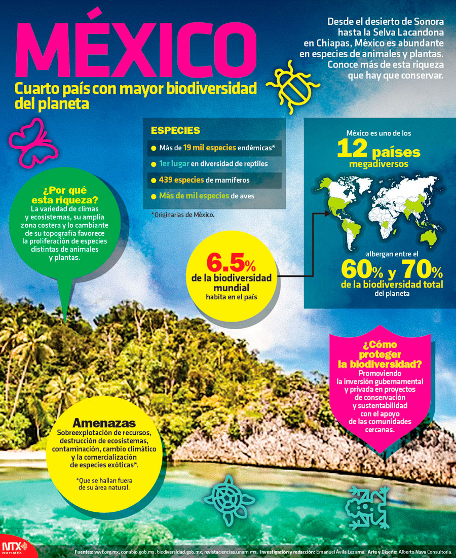 México, cuarto país con mayor biodiversidad en el planeta