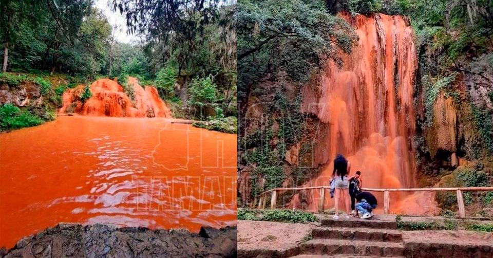 Hoy Tamaulipas - Nacional Se tien de rojo cascadas de El Salto en Nuevo Len