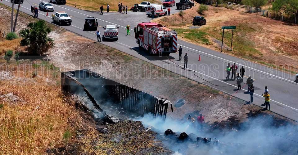 Calcinado en la carretera Victoria-Zaragoza