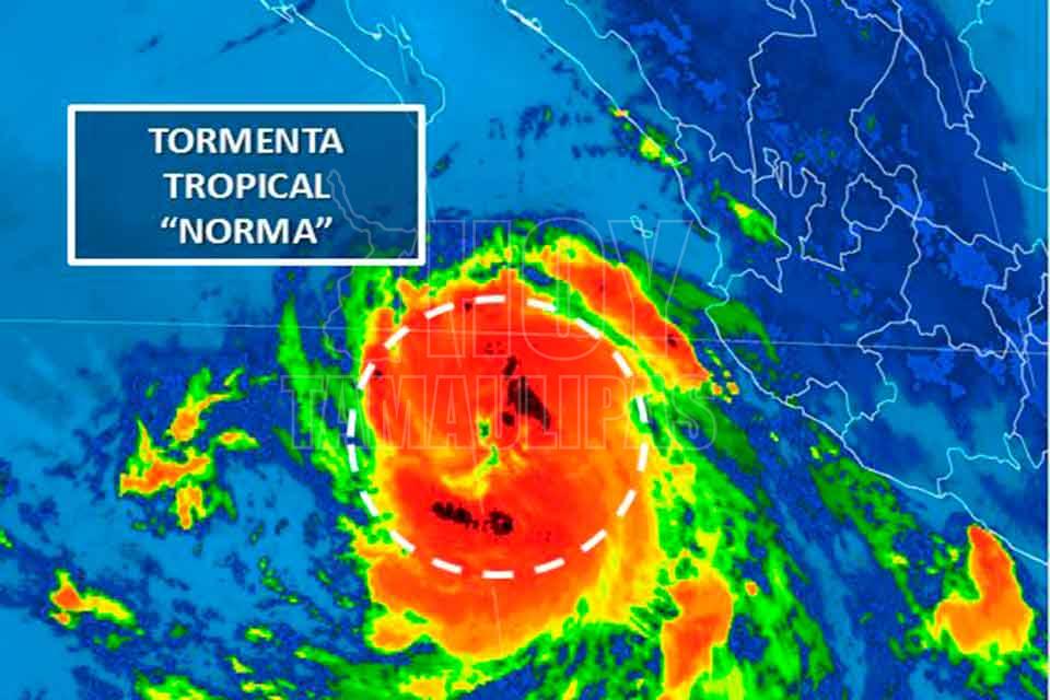 Hoy Tamaulipas - Reportan que tormenta tropical Norma se ubica al sur